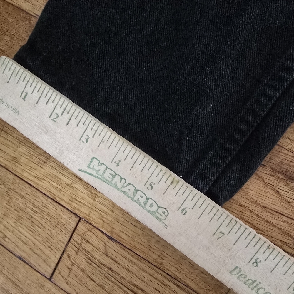 Vintage Y2K Jeans Women's Size 14 Tall Faded Glory Black Denim Mom Made In USA - Picture 8 of 9
